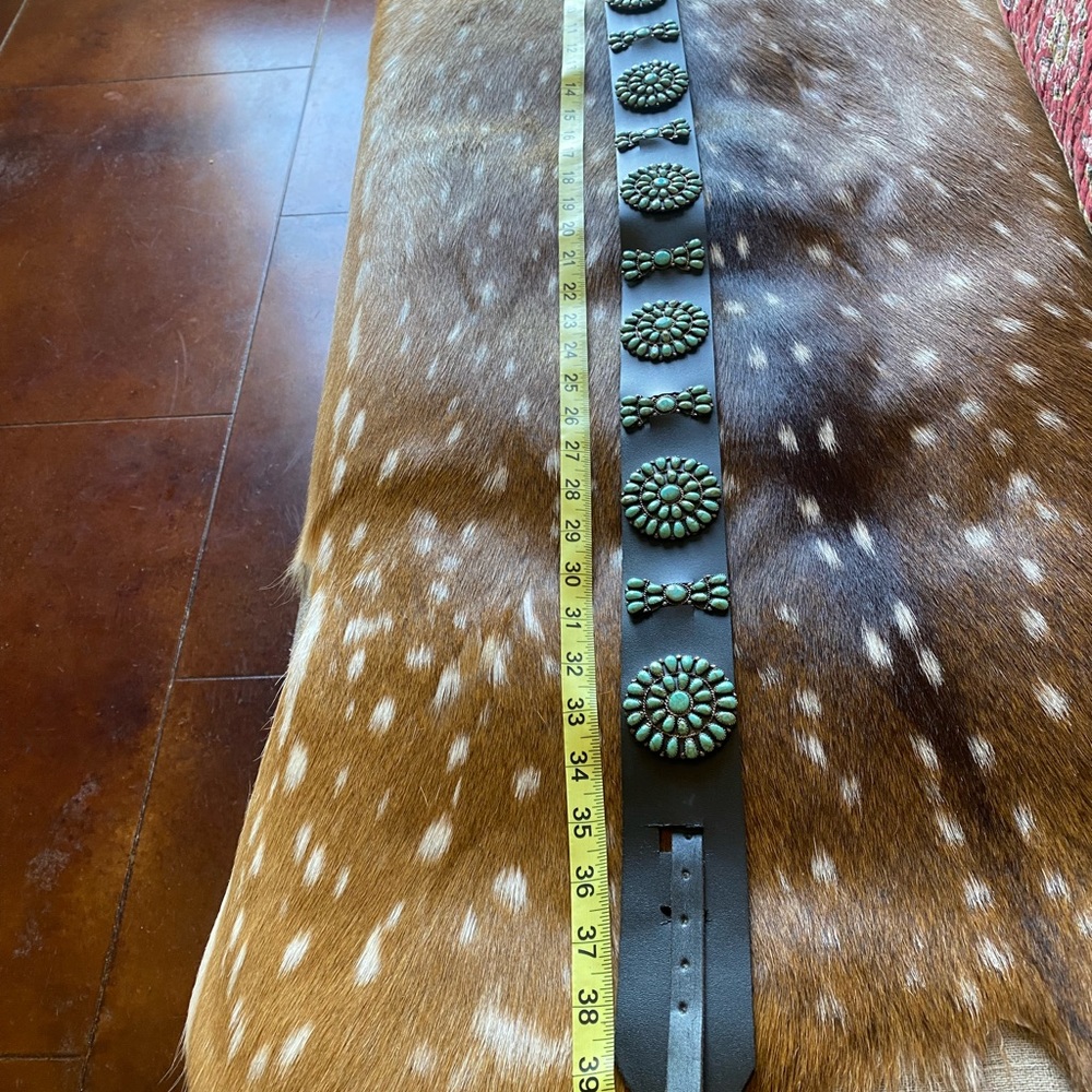 🛑SOLD🛑Gorgeous Turquoise & Sterling Silver Cluster Belt - Picture 8 of 8